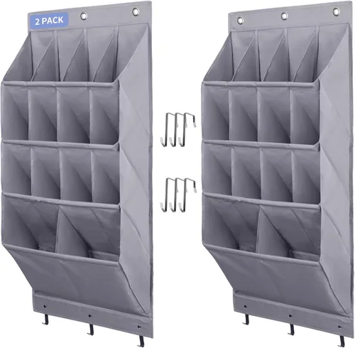 Vista 16 de FENTEC Paquete de 1 Organizador de Zapatos Sobre la Puerta, 68" Bolsillos Profundos Extra Grandes Colgantes Organizadores de Zapatos, Zapatero de 8