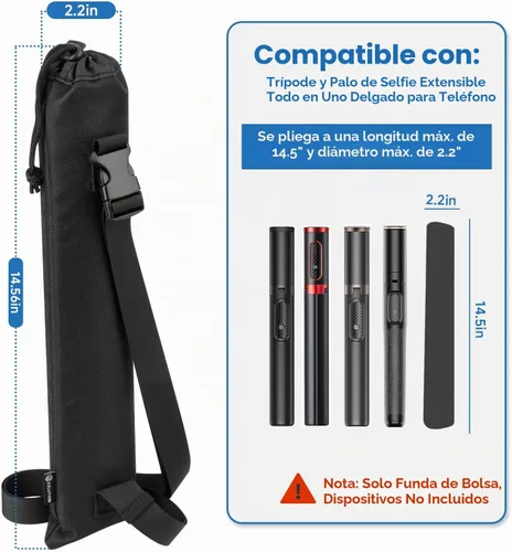 Vista 2 de Bolsa de viaje compacta para soporte de trípode de teléfono celular