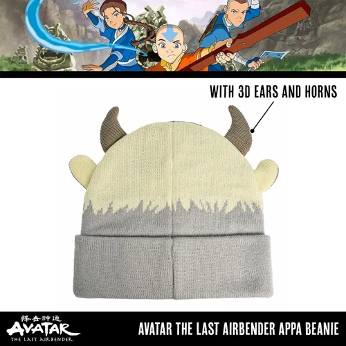 Vista 3 de Concept One Avatar The Last Airbender Appa - Gorro de punto acrílico con puño, multicolor, talla única