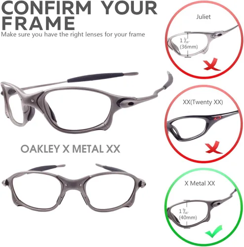 Vista 4 de Walleva Replacement Lenses Or Lenses with Rubber for Oakley X Metal XX Sunglasses - Multiple Options Available