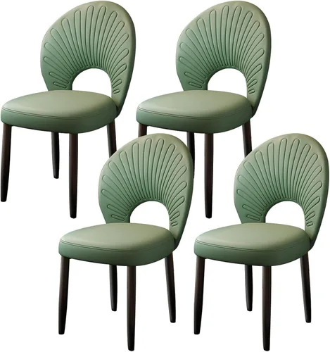 Vista 14 de JKGHK Dining Chairs, Leather Kitchen Chairs, Upholstered Armless Dining Room Chair, Accent Living Room Side Chair with High Backrest, for Cafe Black