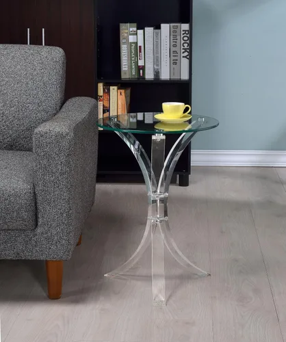 Vista 2 de Coaster Furniture Mesa auxiliar redonda de cristal superior 900490