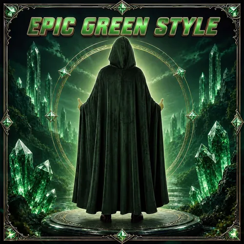Vista 3 de Dr Green Costume Supervillain Green Cloak with Hood