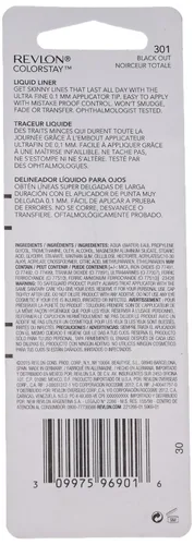 Vista 3 de Delineador líquido Skinny de Revlon ColorStay, 0.08 onzas líquidas, Negro (black Out)