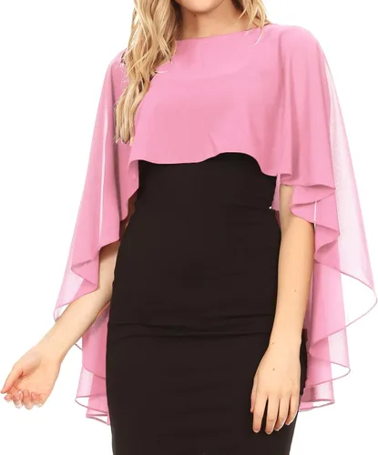 Vista 9 de Sakkas Anya - Capa de gasa suave para mujer, para boda, dama de honor, novia, bolero Azul marino