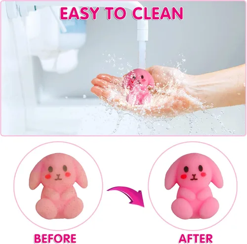 Vista 5 de 100 piezas de juguetes esponjosos Kawaii para niños de 4-8-12 años, juguetes esponjosos Mochi para niños, juguetes para caja del tesoro para premios