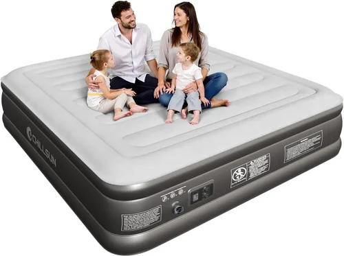 Vista 15 de CHILLSUN Colchón de aire doble con bomba incorporada, cama inflable