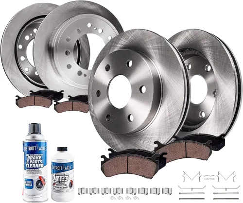 Vista 39 de Detroit Axle - Kit de frenos para Land Rover LR3 2005-2009, Rotores de freno deportivos Range Rover 2006-2009 y pastillas de freno de cerámica 2007