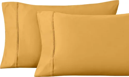 Vista 19 de Superior Juego de fundas de almohada estándar de 1200 hilos, 100% algodón egipcio, suave y transpirable, 2 piezas, color verde azulado