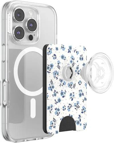 Vista 44 de PopSockets Cartera adhesiva para teléfono y tarjetero con agarre, púrpura - Aura