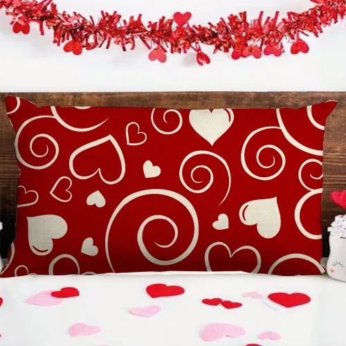 Vista 4 de Fundas de almohada para el día de San Valentín de 12 x 20 pulgadas, regalos de cumpleaños, diseño de amor, decoración de casa de campo al aire libre