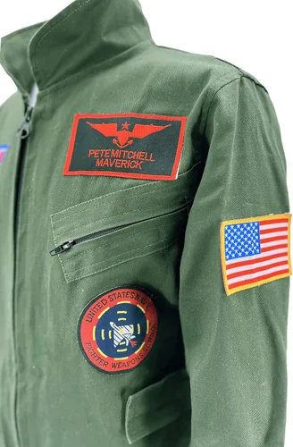 Vista 5 de Sinkawa Jackets Maverick - Disfraz de piloto para Halloween, cosplay para niños