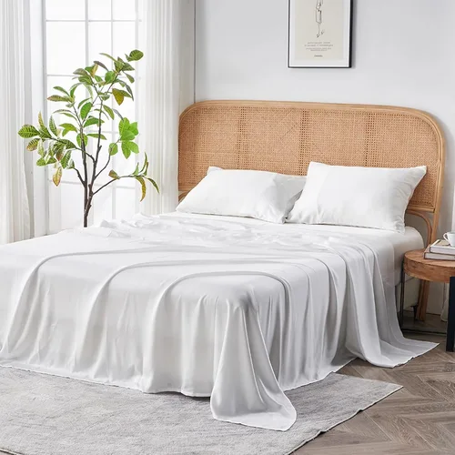 Vista 6 de Sijo AiryWeight Set de sábanas de Tencel, 100% Lyocell derivado del eucalipto, extremadamente suave, ganador de las mejores sábanas de enfriamiento