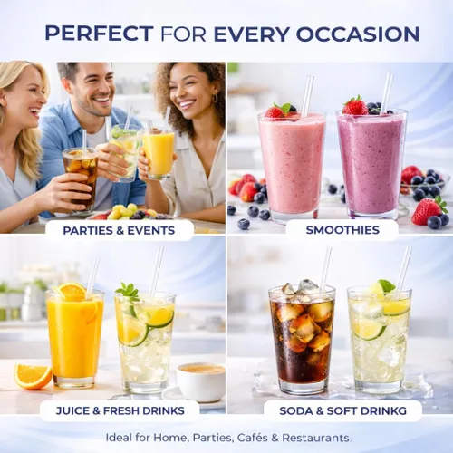 Vista 7 de Perfect Stix Pajitas para beber sin envolver de 7.75 pulgadas, popotes de plástico estándar para refrescos, jugos, batidos y bebidas frías, popotes