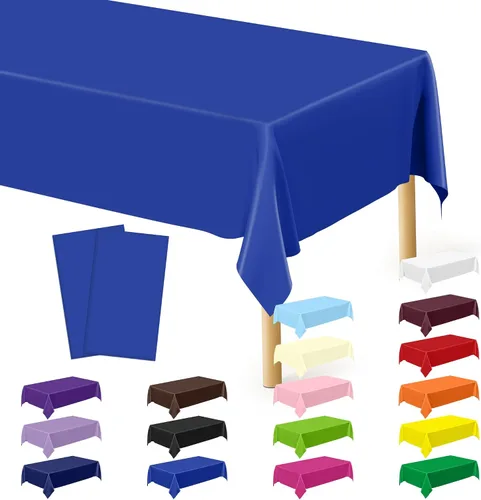 Vista 102 de Suministros de regreso a clases, 2 manteles de 108 x 54 pulgadas, manteles desechables coloridos para el primer día de escuela, rectangular