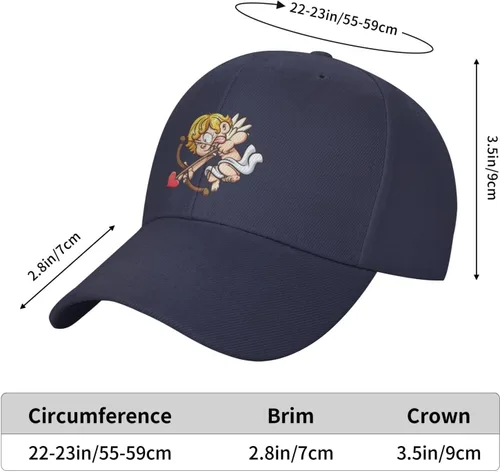 Vista 5 de Valentine's Day Angel Baseball Cap for Men Women Classic Solid Color Adjustable Dad Hat