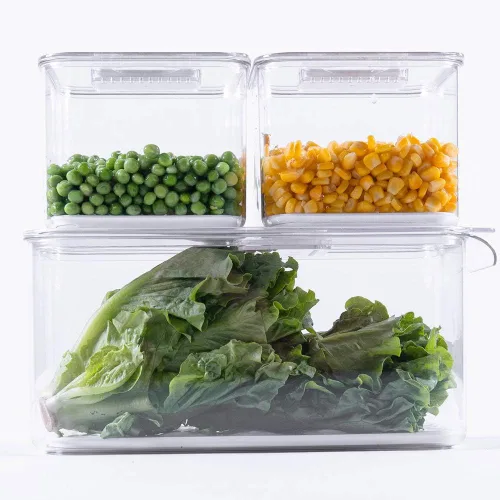 Vista 3 de SANNO Contenedores de almacenamiento de alimentos para refrigerador, Frigorífico, Fruta, Almacenamiento de verduras, contenedores de ahorro