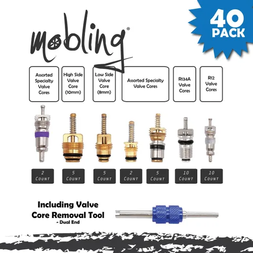 Vista 3 de Kit de reparación de aire acondicionado para coche - Juego de juntas tóricas + núcleos de válvula de CA Repara aire acondicionado + Herramienta