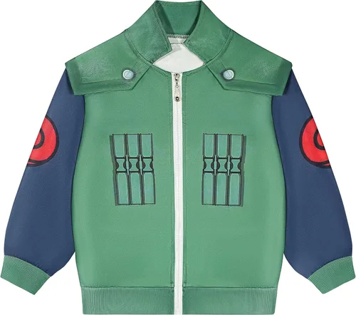 Vista 2 de Prinlky Shippuden - Disfraz de anime para niños, chaqueta y pantalones con diadema, conjunto de cosplay, manga de personaje de Halloween, sudadera