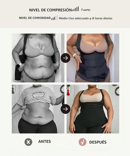 Vista 2 de FeelinGirl Entrenador de cintura para mujer, chaleco de cintura de látex A-Negro