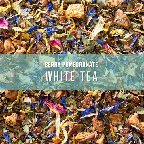 Vista 2 de Elevate Tea Té de granada de bayas, té blanco de hojas sueltas, cafeína media, bolsa de 3 onzas – 30 tazas, té caliente y helado, sin artificiales