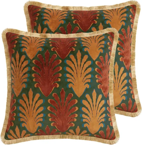 Vista 128 de patdrea Funda de almohada de terciopelo francés de diseño, 18 x 18 pulgadas Aviario