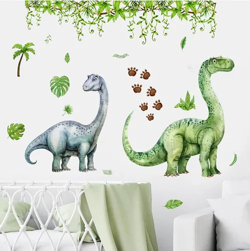 Vista 7 de Calcomanías de pared de dinosaurios grandes para aula, mural de pared