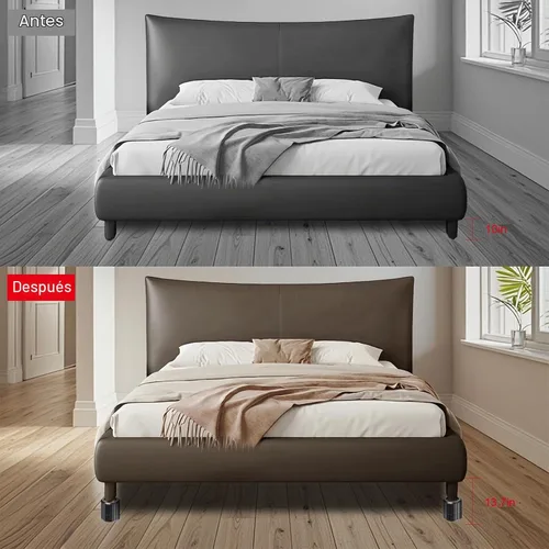 Vista 5 de Elevadores de cama redondos para muebles, resistentes, antideslizantes, ajustables (1.3 a 3.7 pulgadas de alto), elevadores de cama para escritorio