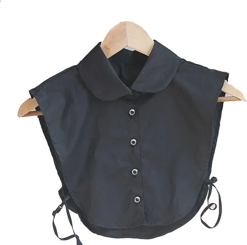 Vista 2 de Magik - Collar de Gargantilla Unisex para Mujer, Peter Pan, Cuello Desmontable, Camisa de Solapamiento Falsa negro (Basic - Black)