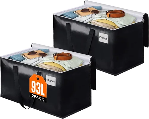 Vista 15 de BlissTotes Bolsas de mudanza, cajas de mudanza resistentes con cremalleras superiores y asas resistentes, bolsas de almacenamiento para ahorrar