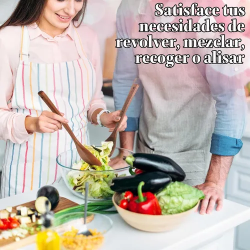 Vista 7 de Soaoo 2 cucharas de madera en forma de corazón para el día de San Valentín, cucharas de cocina para cocina, mamá, esposa, fiesta temática de San