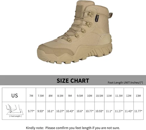 Vista 6 de FREE SOLDIER Men's Waterproof Hiking Boots Military Tactical Boots for Men Outdoor Lightweight Work Boots