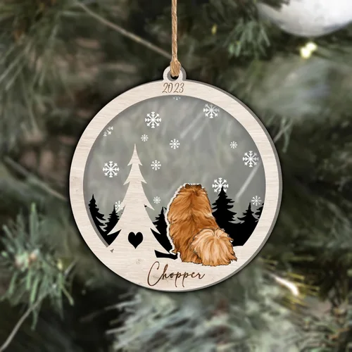 Vista 23 de Nazenti Adorno de Navidad conmemorativo personalizado, regalo personalizado de recuerdo de perro, condolencias por pérdida de mascotas, sabueso