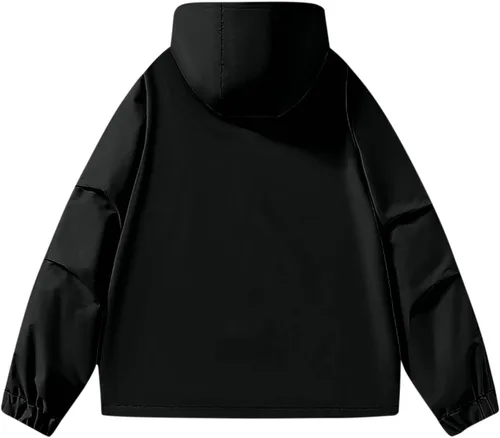Vista 6 de Chaqueta impermeable con capucha para hombre, senderismo, camping, esquí, snowboard, cortavientos, ligera, otoño e invierno