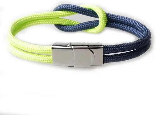 Vista 3 de Zboro 26752 - Pulsera de nailon con nudo infinito, cierre plegable, estilo azul marino