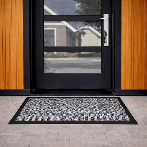 Vista 6 de Felpudo interior grande Lisa 48 L x 32 W Pulgada PP-PVC - Gris