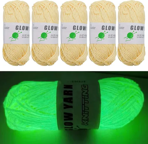 Vista 12 de 4 piezas de hilo que brillan en la oscuridad, suministros de costura, (55yd 164.0 ft) para ganchillo para manualidades, manualidades y costura