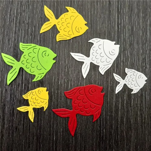 Vista 4 de Katutude Troqueles de corte de metal de animales, manualidades, troqueles de pescado para hacer tarjetas, álbumes de recortes, troqueles de metal