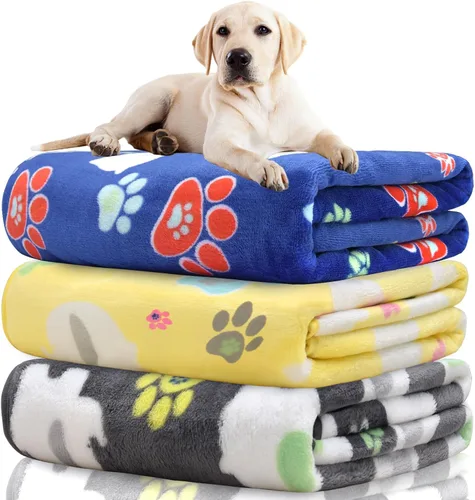 Vista 38 de Rezutan 1 paquete de 3 mantas para perros grandes, 41x31 pulgadas para mantas suaves y mullidas para mascotas y gatos de tamaño mediano, reversibles