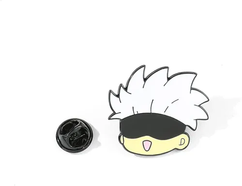 Vista 8 de Ealipoi Jujutsu Kaisen Broche Anime Jujutsu Kaisen Pines Aleación Satoru Cosplay Merch Cat para Hombres 7pcs, Acero aleado, Sin gemas.