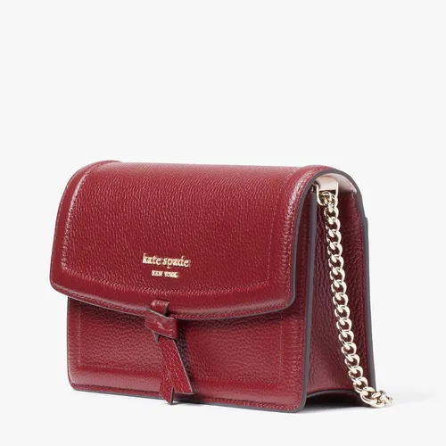 Vista 4 de Kate Spade New York Bandolera con solapa de cuero con guijarros Knott