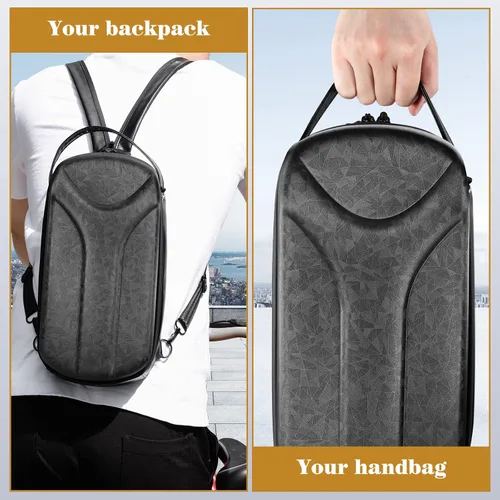 Vista 8 de MoKo Funda de transporte para consola de vapor y accesorios, funda de transporte rígida 3D impermeable, mochila cruzada de hombro con múltiples