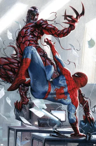 Vista 11 de Trends International Marvel Comics Carnage - Póster de pared de batalla con Spider-Man, 14.725 x 22.375 pulgadas, versión enmarcada de madera