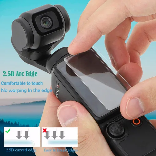 Vista 3 de PCTC Paquete de 6 protectores de pantalla para DJI Osmo Pocket 4/3, vidrio templado de dureza 9H + protector de lente para accesorios DJI Pocket