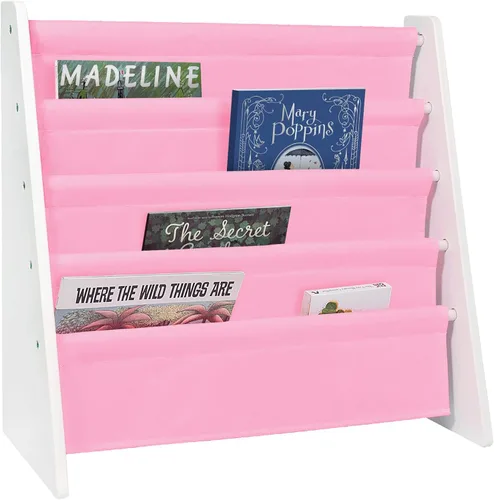 Vista 14 de Wildkin estantería de lona para niños y niñas, diseño de madera con cuatro estantes de tela, mantén las habitaciones, salas de juegos y aulas