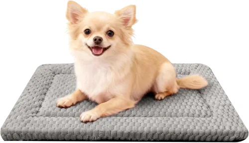Vista 59 de Tapete de cama para perro, almohadilla reversible para jaula de perro con alfombrilla lavable y espuma suave, cama plana para mascotas para perros