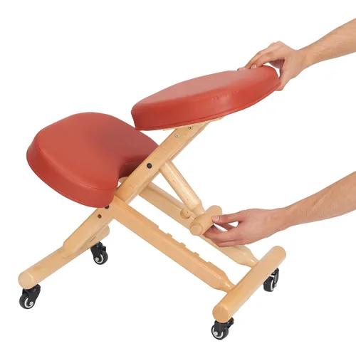 Vista 10 de Master Massage - Silla plegable ergonómica de madera para oficina, silla plegable de madera para corrección de postura en el hogar, mejora tu