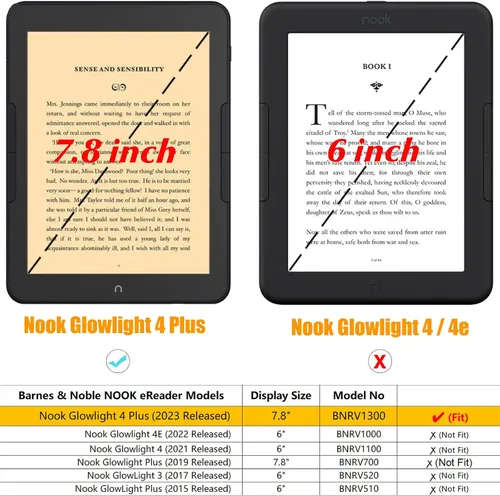 Vista 2 de Funda para Nook GlowLight 4 Plus de 7.8 pulgadas (2023) Soporte plegable integrado y correa de mano Estilo libro Funda de piel sintética Marrón