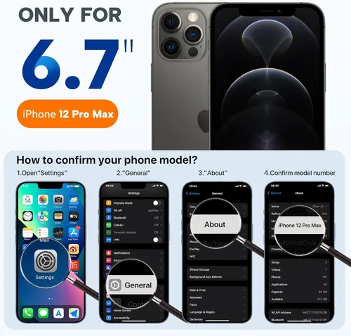 Vista 2 de Miracase - Funda compatible con iPhone 12 Pro Max, [forro de microfibra suave antiarañazos], funda de silicona líquida de goma de gel a prueba