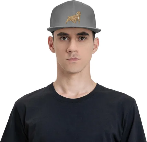 Vista 7 de American Bully Flat Brim Baseball Cap Men's and Women's Adjustable Hat Black